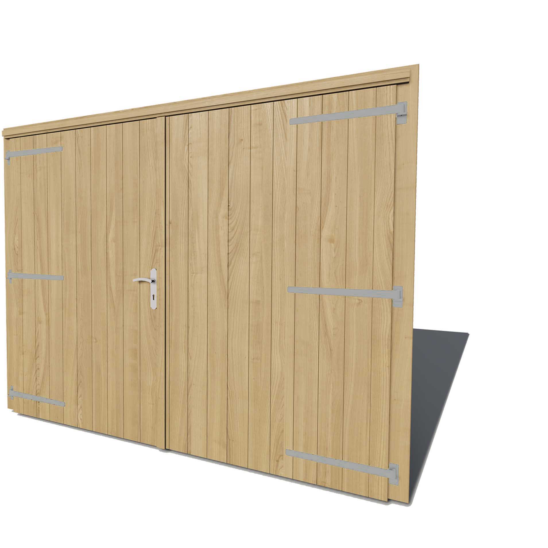 Houten garagedeuren, eigen productie, gratis passend kozijn