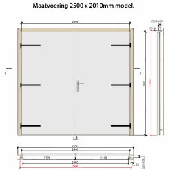 Tekening houten garage deur